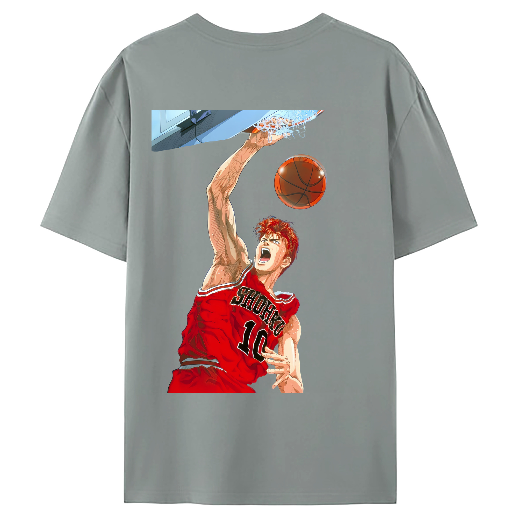 （画像用） SLAM DUNK／スラムダンク 綿100％ メンズ半袖Tシャツ（バックプリント） 通気性